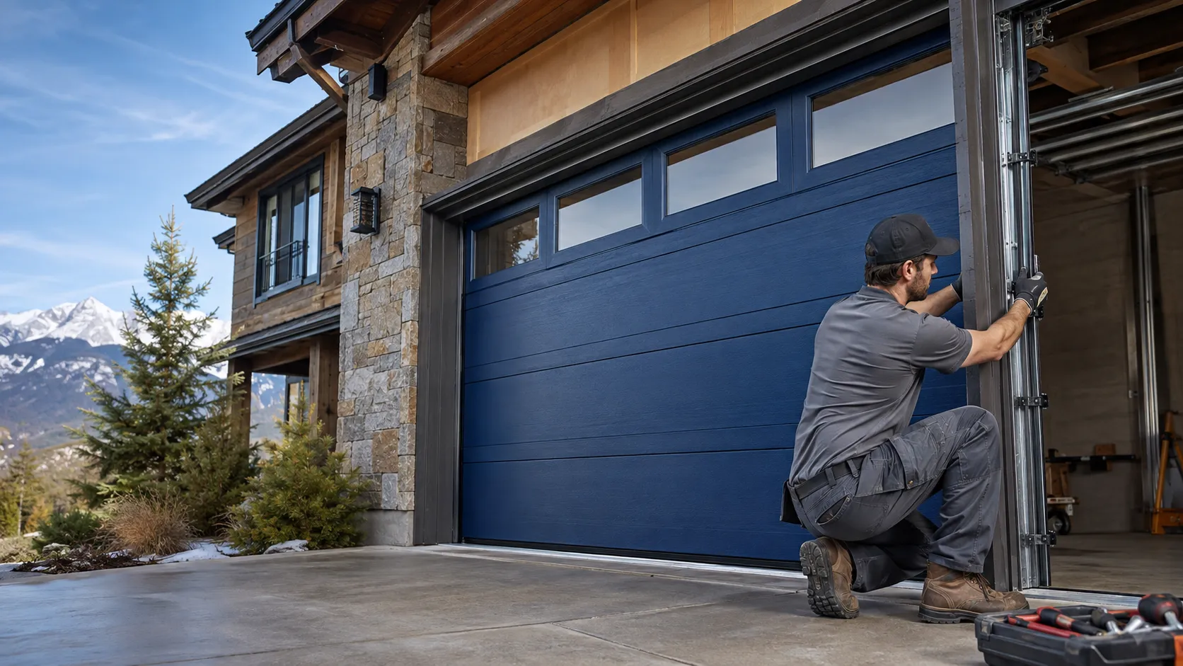 Garage door work on a home in Blue Springs